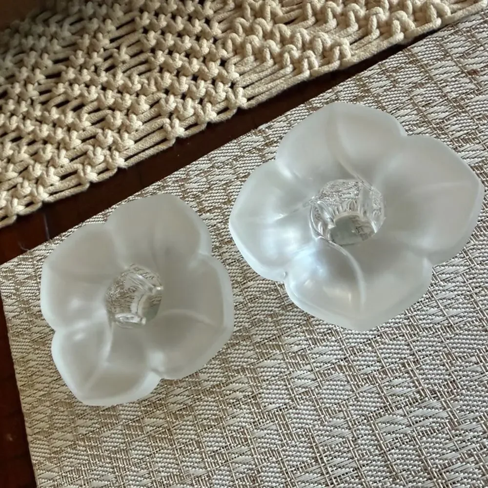 Vintage Gorgeous crystal candleholders J G Durand